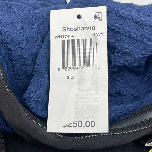 SHOSHANNA Swimsuit Size 4 One Piece Navy One Shoulder Ruffle Textured NWT Swim - Picture 7 of 16